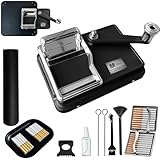 Zigarettenstopfmaschine Manuell 8mm – Tabak Stopfmaschine & Stopfgerät für Zigaretten aus Metall mit Zubehör – Zigaretten Stopfmaschine mit Etui, Tabaktablett & Reinigungsset