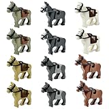 GZLCEU 12 STK Schlachtross Set, Dauerhaft Krieg Pferd Kit mit ABS Ritter für Militärschlachtspiele, Mottopartys Kompatibel mit Verschiedenen Bausteinen