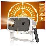 Beamer【Elektrischer Fokus/Trapezkorrektur】±360° Rotating 19000L 1080P HD Mini Beamer Jimveo Sky Beamer WiFi6 Bluetooth Projektor Unterstützt 4K Heimkino 300'' Display mit TV Stick/iOS/Android/USB