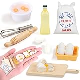 Wichtel Zubehör Weihnachten, Wichtelzubehör Backen Puppenhaus Zubehör 1/12 Mini Eier Nudelholz Mehlsack Schneebesen Ölflasche Miniatur Wichtel zubehör Backset, Küche Möbel Zubehör