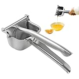 Manuelle Saftpresse – Edelstahl-Fruchtsaftpresse, abnehmbare, robuste Zitruspresse mit integriertem porösem Filter für Orangen, Trauben, Wassermelonen und Zitronen