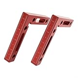 Yuanpgky Rechtwinkliger Ortungsgerät, 90-Grad-Holzbearbeitungs-Messwerkzeug, Aluminiumlegierung, quadratisches Lineal für Messung mit Doppelskala in Zoll und mm, Rost (rot, 1 Stück)