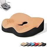 Erwachsene Auto Sitzerhöhung für Fahrer, Memory Foam Drucksitzkissen für langes Sitzen, Büro Zuhause Stuhl Auto Rollstuhl, Ergonomisches Stuhlkissen für Büroangestellte, Fahrer (Orange)