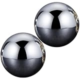 OHPHCALL 2 Stück 304 Edelstahl Eisbälle Whisky Steine Verschleißfest Geschmacksneutral Wiederverwendbar Praktische Metall Weinsteine für Whisky Bier und Cocktails