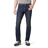 Amazon Essentials Herren Bootcut-Jeans mit schmaler Passform, Dunkle Waschung, 34W / 32L
