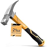 DIY Doctor Maurerhammer 21oz / 600 Gramm - Gebogener Komfortgriff mit TPR-Finish - Massiver geschmiedeter Stahl und rutschfester Griff - Fiberglas Schaft - Geologenhammer - Fossilwerkzeug