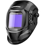 ARCCAPTAIN Schweißhelm Automatik, 100x93mm Schweißmaske mit Großes Sichtfeld, Real Colour Vollautomatik Schweisshelme mit Wahre Farbe Schweißerhelme Breiter Schatten 4/9-13 für MIG, TIG, ARC