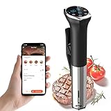 Karinear Sous Vide Garer Stick | APP-Steuerung | WIF (2.4G) | 1400W Sous-Vide Stick | 10-90°C, 1-99 Min. Timer | 360° Zirkulation | Suvide Garer stick