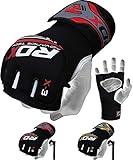RDX MMA Handschuhe für Kampfsport | Genehmigt von SMMAF | Maya Hide Leder Trainingshandschuhe Sparring Grappling Gloves | Punchinghandschuh für Kickboxen, Boxsack, Muay Thai, Freefight (MEHRWEG)