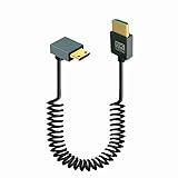 Gettimore Mini-HDMI-auf-HDMI-Spiralkabel, 8K @ 60Hz, 48 Gbit/s für DSLR-Kamera, Camcorder, HDTV, Laptop, Schwarz