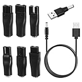 7 PCS 5V USB Netzkabel Rasierer Kabel USB Adapter Set Ladekabel Adapter Set für Alle Arten von Rasierern Elektrischen Pflegegeräten Haarschneidern Luftreinigern und Anderen Ladekabeln