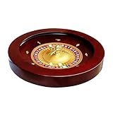 ZEONIK Roulette Roter Mahagoni-Drehteller, 18-Zoll-Roulette-Rad in Casino-Qualität mit Doppel-Null-Layout, Deluxe-Roulette-Spiele für den Spieleabend zu Hause Drehscheibe