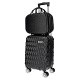 Christian Wippermann kleines 2er Koffer-Set für Kinder Herren Damen mit Hartschalenkoffer Koffer Trolley Reisekoffer Kofferset Handgepäck