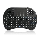 APKLVSR Mini Wireless Tastatur mit Touchpad,Mini-Keyboard 2.4 GHz Wireless USB Kabellos,Mini-Tastatur für Smart TV/PC/PAD/HTPC/IPTV/Windows/Linux