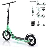 GHBXJX BigWheel 290 Scooter Pro - Tretroller mit LuftbereifungHandbremse und Bremse - Höhenjustierbarer & Zusammenklappbarer Roller mit Ständer Sportlicher Kinder & Erwachsenenrolle,150KG,Rosa