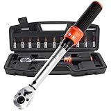ATsafepro 14-Tlg Klein Drehmomentschlüssel Fahrradl-Set 1/4'', 1–25 NM Drehmoment Schlüssel Auto, Mit Verlängerungsstange, 3/8 Zoll-Adapter,Steckdosenbits, Für Fahrrad，Motorradreparaturen