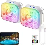 HL Unterwasser Licht mit Fernbedienung,RGB LED Schwimmende Poolbeleuchtung, Pool Magnetic Beleuchtung, Pool lichter für Schwimmbad,Teichbeleuchtung, Brunnen, Teich, Aquarium, Party Deko,2 Stück