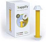 Trappify Fliegenfalle für Innenbereich & Außenbereich (2er Pack) - 90 Tage Fruchtfliegenfalle zum Stellen & Aufhängen - Fliegenfänger Mückenfalle mit Klebestreifen - Abwehr gegen Mücken