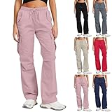 Damen Regenhose wasserdichte Fahrrad Überziehhose Winddichte Leichte Outdoorhose Weites Bein Softshellhose Schnelltrocknend Wanderhose Cargohose Trekkinghose Mit Reißverschlusstasche