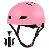 Skaterhelm Kinder, Fahrradhelm Kinderhelm Radhelm für Multisport Fahrrad Klettern Roller Skateboard 8-15 Alt Mädchen und Jungen - Pink