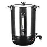 Gecheer Glühweinkocher Heißwasserspender 15 L 2500 W aus Edelstahl, Glühweinautomat Wasserkocher Weinwärmer Glühweinkessel 36 x 33 x 48 cm Heim & Garten Küche & Esszimmer Küchengeräte Getränkewärmer