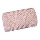 Neverless® Damen Stirnband Winter Herbst Fleece-Futter Strick Ohrenwärmer Knite Headband rosa unisize
