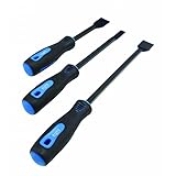 Satra Dichtungsschaber Set 3-teilig Schaber Kohlenstoffstahl 225-315mm Länge Schwarz-Blau