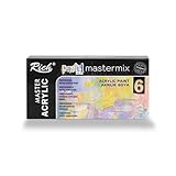 Rich Mastermix Acrylfarben Pastell-Set – 6 Farben x 60 ml, hochwertige, schnelltrocknende und lichtechte Acrylfarbe, ideal für kreative Kunstprojekte, gleichmäßige Deckkraft