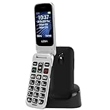 FEGA Seniorenhandy Klapphandy ohne Vertrag, 4G Mobiltelefon für Senioren mit Großen Tasten, Notruftaste (SOS), Tischladestation, 1300mAh Akku,Rentnerhandy,Flip Senior, Schwarz