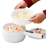 Elektrische Hot Pot Topf Mit Dampfgarer, Elektrischer Hot Pot 1,6 L, Mini Antihaft Multikocher, Antihaft Mini Elektropfanne, Terminplanungsfunktion, Schneller Ramen Kocher Für Zuhause Büro Schlafsaal