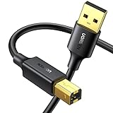 UGREEN Druckerkabel USB Scanner Kabel Typ B Anschlusskabel Drucker USB A auf USB B Stecker Printer Cable kompatibel mit HP, Canon, Epson, Lexmark, Brother, Dell (5m)