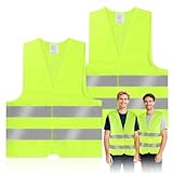 KEWUZY Warnwesten Auto, 2 Stück, Sicherheitsweste, Reflektorweste Auto Pannenweste, für Autofahrern Fahrern Arbeitskräften, Gelb