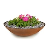 matches21 HOME & HOBBY Wetterfeste Pflanzschale für draussen in 35 cm - rost-Optik als Blumenschale - Dekoschale