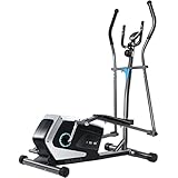 ISE Crosstrainer Ellipsentrainer für Zuhause Ellipsen Ergometer Elliptisch Heimtrainer mit Schwungmasse,8 Widerstandsstufen, Max. 120KG