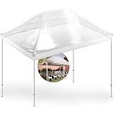 GRAFT Pavillon Abdeckung 3x4m | Schutzhaube für Gartenpavillon | Pavillondach Regenschutz | Gazebo Ersatzbezug | Wasserdicht Transparent | Wasserfeste Pavillon Abdeckplane | Wetterschutz Gartenzelt
