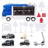 Milisten 1 Satz Simuliertes Polizeiwagen Modellauto Mini Spielzeugfahrzeug mit Licht und Soundeffekten für Geburtstags und Feiertagsgeschenke