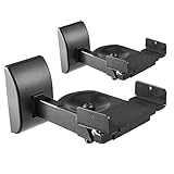RICOO 2X Lautsprecherwandhalterungen Universal Lautsprecher Wandhalterung Schwenkbar Neigbar LH051-B Halterung Boxen Wand Halter Boxenhalterung bis Max. 15-Kg Wandhalter Speaker Wall Mount
