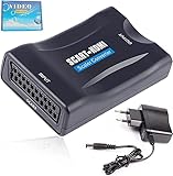 ruizhi Scart auf HDMI Adapter, Scart zu HDMI Konverter, Video Audio Adapter Scart zu Hdmi mit Netzteil Support 720P/1080P für TV HDTV STB VHS Xbox PS3 Sky Blu-ray DVD Player