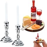 VZXQX Miniatur Essen und Trinken Puppenhaus Zubehör, 3 Stück Mini Food Wein Käse Obst und Mini Kerzen, 1:12 Miniatur Lebensmittel Deko Mini-Kuchen für Miniküche Wichtel Zubehör Weihnachten