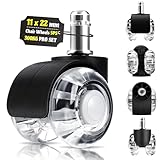 LUZOON Bürostuhl Rollen 5er Set, 11x22mm Rollen für Bürostühle, 360 Grad Drehung ohne Kratzer, Schreibtischstuhl Rollen für Teppich, Parkettböden, Hartböden und Fliesen (PASST NICHT für 1KEA Stühle)