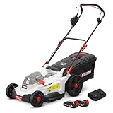 Wiederaufladbarer Rasenmäher, 2 x 20 V, max. 43 cm, mit Akkus 2 Ah und Doppel-Ladegerät. X-Performer