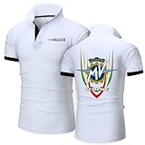Herren T Shirt Kurzarm M.V, Sommer V-Ausschnitt Laufshirt Polohemd mit Geknöpfter, Atmungsaktiv Tennis Golf Sportshirt Bekleidung Tops, Poloshirt(Red_4XL)