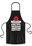 YORA Grillschürze für Männer lustig - Vatertagsgeschenk - Bin am Grillen - Kochschürze Inkl. personalisierbarer Urkunde - lustige Geschenke zum Vatertag (Bin am Grillen)