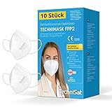 TechniSat TECHNIMASK FFP2 Maske - (Mund- und Nasen-Bedeckung, dermatologisch getestet, 5-lagige Einweg-Maske aus hochwertigem Vlies - Gesichtsmasken Made in Germany), 10 Stück