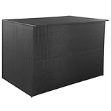 Tomostar Gartentruhe für den Außenbereich, Truhe, Aufbewahrungsbox, Garten, Schwarz, 150 x 100 x 100 cm, Polyrattan