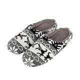BESTYASH Herbst Winter Hausschuhe Herren Warme Leinenpantoffeln mit Anti Rutsch Sohle Gemütliche Indoor Slipper für Zuhause