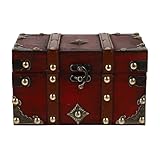 OFFSCH Organizer aus Massivem Retro Holz Kleine Aufbewahrungsbox im Antikstil Quadratischer Tischorganizer für Schmuck und Kleinigkeiten