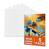 Leinwand zum Bemalen (5er Set) – 30 x 40 cm, Weiße Künstler Panels Leinwand zum Bemalen - Geeignet für Acryl und Öl Malerei Sowie zum Skizzieren und Zeichnen