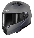 Protectwear Motorradhelm Klapphelm 928 Dunkelgrau Matt (XXL (63 cm))