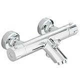 Badewannenarmatur mit Thermostat Duscharmatur Aufputz Mischbatterie Badewanne Thermostat Chrom,Duscharmaturen Thermostat Armatur Badewanne mit 38 °C Sicherheitstaste